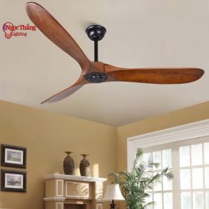 Quạt Trần 3 Cánh Gỗ 150cm Trang Trí Sảnh Phòng Khách Cao Cấp QT6004 Ngọc Thắng Kèm Remote