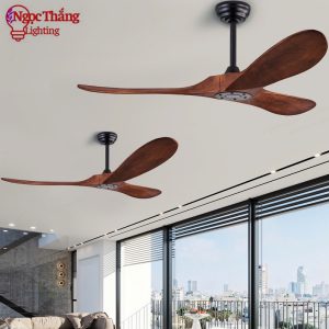 Alternative view of Quạt Trần 3 Cánh Gỗ 150cm Trang Trí Sảnh Phòng Khách Cao Cấp QT6004 Ngọc Thắng Kèm Remote