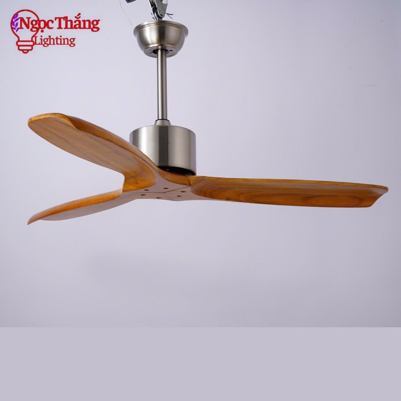 Quạt Trần 3 Cánh Gỗ 132cm Trang Trí Sảnh Phòng Khách Cao Cấp QT40 Ngọc Thắng (Kèm remote)