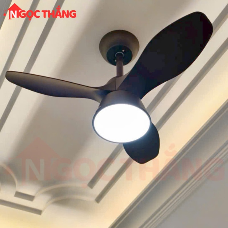 Quạt Trần 3 Cánh Nhựa Đèn Led 3 Màu 80cm cao 42cm Trang Trí Phòng Ngủ Phòng Bếp 20W VF426 Ngọc Thắng - Ảnh 2