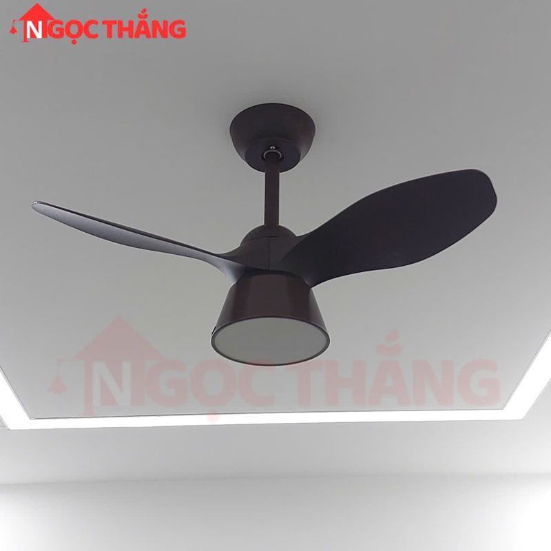 Quạt Trần 3 Cánh Nhựa Đèn Led 3 Màu 80cm cao 42cm Trang Trí Phòng Ngủ Phòng Bếp 20W VF426 Ngọc Thắng