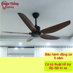 Alternative view of Quạt Trần 5 Cánh Trang Trí Sảnh Phòng Khách Bảo Hành 5 Năm VF421 Vàng Ngọc Thắng