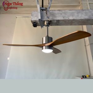 Quạt Trần Đèn Led 3 Cánh Gỗ 132cm Trang Trí Sảnh Phòng Khách Cao Cấp QT42 Ngọc Thắng Kèm remote - Ảnh 5
