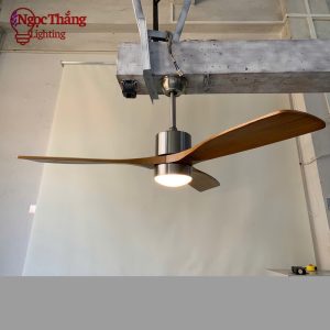 Quạt Trần Đèn Led 3 Cánh Gỗ 132cm Trang Trí Sảnh Phòng Khách Cao Cấp QT42 Ngọc Thắng Kèm remote - Ảnh 4