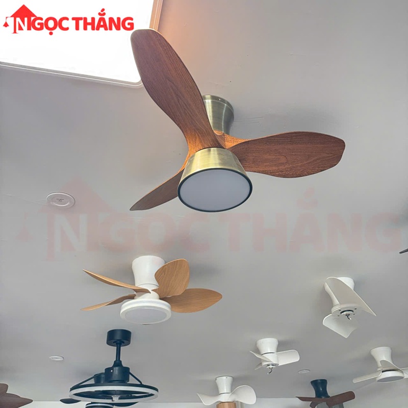 Quạt Trần Đèn 3 Cánh Nhựa ABS 80cm Cao 28cm Trang Trí Phòng Khách Phòng Ngủ VF905 Ngọc Thắng
