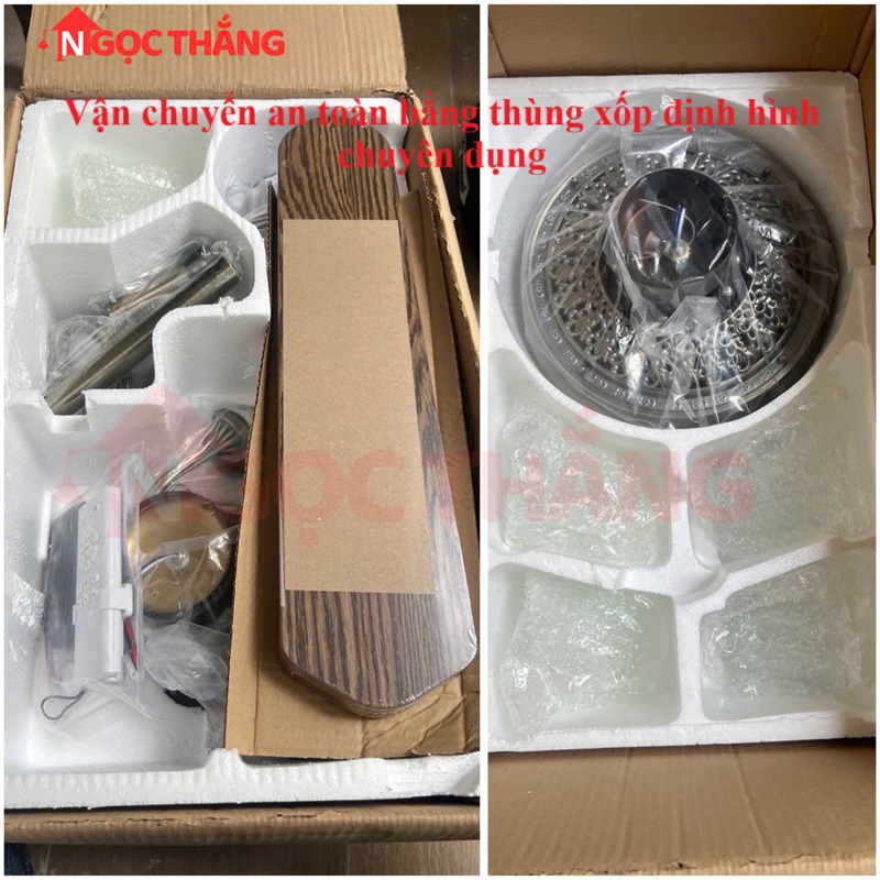 Quạt Trần Đèn 5 Cánh Gỗ 130cm Trang Trí Phòng Khách Cao Cấp QT5214 Ngọc Thắng (Kèm điều khiển) - Ảnh 7