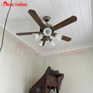 Alternative view of Quạt Trần Đèn 5 Cánh Gỗ 130cm Trang Trí Phòng Khách Cao Cấp QT5214 Ngọc Thắng (Kèm điều khiển)