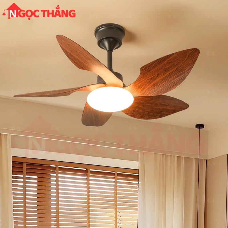 Quạt Trần Đèn 5 Cánh Nhựa ABS 100cm Cao 43cm Trang Trí Phòng Khách Phòng Ngủ VF910 Ngọc Thắng