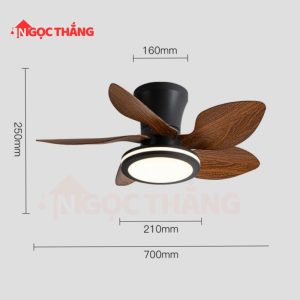Alternative view of Quạt Trần Đèn 5 Cánh Nhựa ABS 70cm Cao 24cm Trang Trí Phòng Khách Phòng Ngủ VF908 Ngọc Thắng