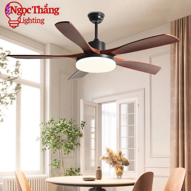 Quạt Trần Đèn 5 Cánh Trang Trí Sảnh Phòng Khách Cao Cấp Led 3 Chế Độ Màu VF94 Ngọc Thắng (Kèm remote điều khiển từ xa) - Ảnh 9