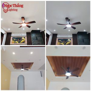 Alternative view of Quạt Trần Đèn 5 Cánh Trang Trí Sảnh Phòng Khách Cao Cấp Led 3 Chế Độ Màu VF94 Ngọc Thắng (Kèm remote điều khiển từ xa)