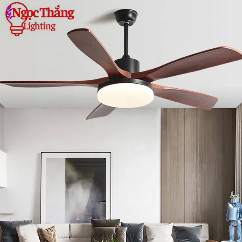 Quạt Trần Đèn 5 Cánh Trang Trí Sảnh Phòng Khách Cao Cấp Led 3 Chế Độ Màu VF94 Ngọc Thắng (Kèm remote điều khiển từ xa)