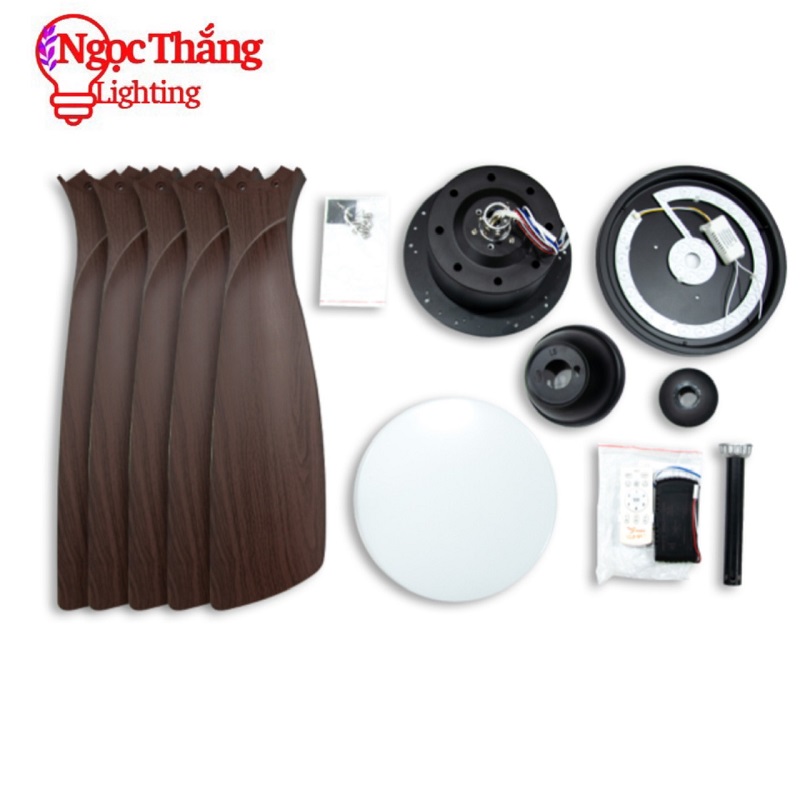 Quạt Trần Đèn 5 Cánh Trang Trí Sảnh Phòng Khách Cao Cấp Led 3 Chế Độ Màu VF94 Ngọc Thắng (Kèm remote điều khiển từ xa) - Ảnh 3