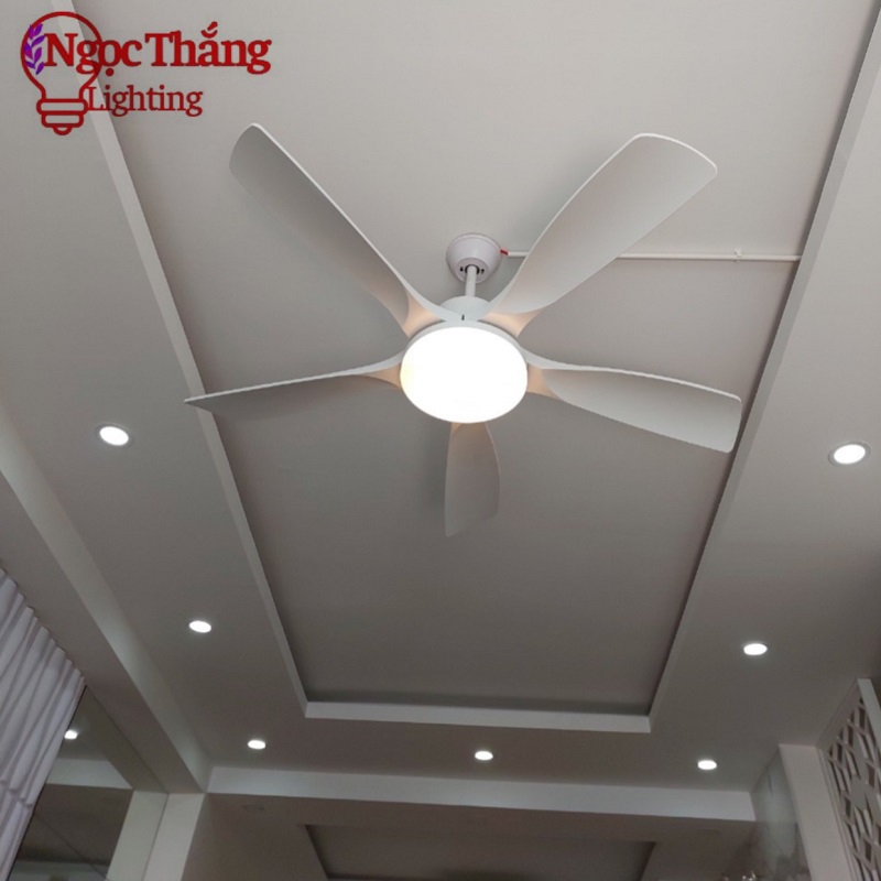 Quạt Trần Đèn 5 Cánh Trang Trí Sảnh Phòng Khách Cao Cấp Led 3 Chế Độ Màu VF96 Ngọc Thắng (Kèm remote điều khiển từ xa) - Ảnh 6