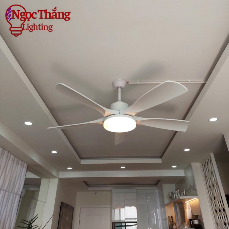 Quạt Trần Đèn 5 Cánh Trang Trí Sảnh Phòng Khách Cao Cấp Led 3 Chế Độ Màu VF96 Ngọc Thắng (Kèm remote điều khiển từ xa)