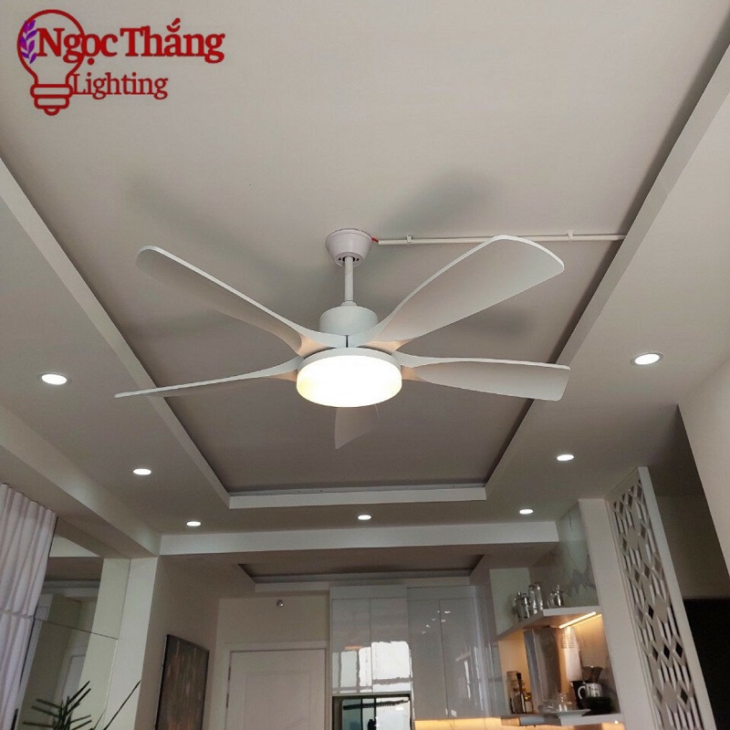 Quạt Trần Đèn 5 Cánh Trang Trí Sảnh Phòng Khách Cao Cấp Led 3 Chế Độ Màu VF96 Ngọc Thắng (Kèm remote điều khiển từ xa) - Ảnh 4