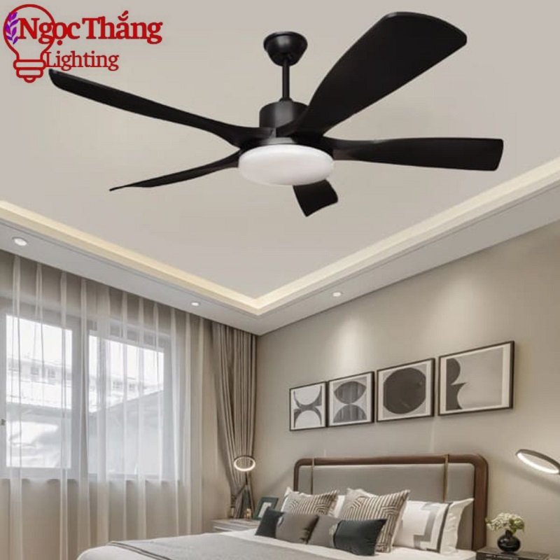 Quạt Trần Đèn 5 Cánh Trang Trí Sảnh Phòng Khách Cao Cấp Led 3 Chế Độ Màu VF97 Ngọc Thắng (Kèm remote điều khiển từ xa)