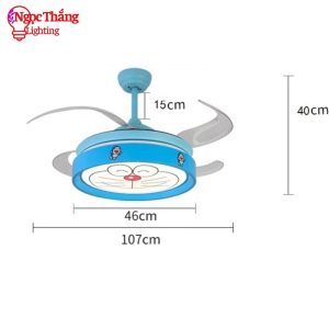 Alternative view of Quạt Trần Đèn Doraemon Cánh Cụp Xòe Trang Trí Phòng Ngủ Cho Bé Phòng Khách QT2794 Ngọc Thắng