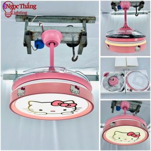 Alternative view of Quạt Trần Đèn Hello Kitty Cánh Cụp Xòe Trang Trí Phòng Ngủ Cho Bé Phòng Khách QT2795 Ngọc Thắng