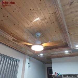 Alternative view of Quạt Trần Đèn Led 3 Cánh Nhựa ABS Trang Trí Sảnh Phòng Khách Cao Cấp VF14 Vàng Ngọc Thắng