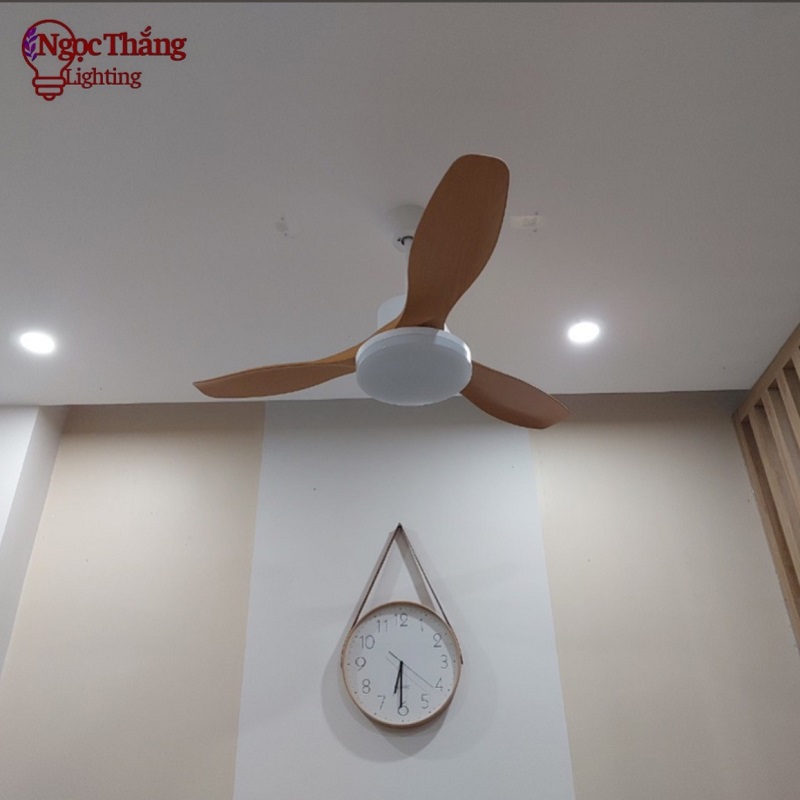 Quạt Trần Đèn Led 3 Cánh Nhựa ABS Trang Trí Sảnh Phòng Khách Cao Cấp VF14 Vàng Ngọc Thắng - Ảnh 7