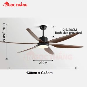 Alternative view of Quạt Trần Đèn Led 6 Cánh 130cm Trang Trí Sảnh Phòng Khách Phòng Ngủ Cao Cấp VF64VF63 Ngọc Thắng