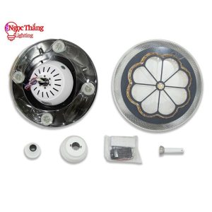 Alternative view of Quạt Trần Đèn Pha Lê Giấu Cánh Trang trí Phòng Khách Cao Cấp VF70 Ngọc Thắng (Kèm remote điều khiển từ xa)