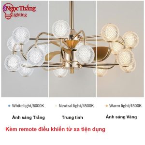 Alternative view of Quạt Trần Đèn Chùm Pha Lê Hiện Đại Trang Trí Phòng Khách Phòng Ngủ Bàn Ăn QT1817 Ngọc Thắng