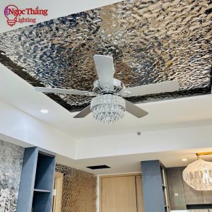 Alternative view of Quạt Trần Pha Lê 5 Cánh Gỗ Trang Trí Phòng Khách Bảo Hành 5 Năm QT5277 Ngọc Thắng Kèm Remote