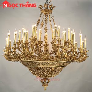 Đèn chùm thả đồng trang trí phòng khách phòng thờ sảnh khách sạn trong nhà 220V 140W DCD9918T35 Ngọc Thắng - Ảnh 3