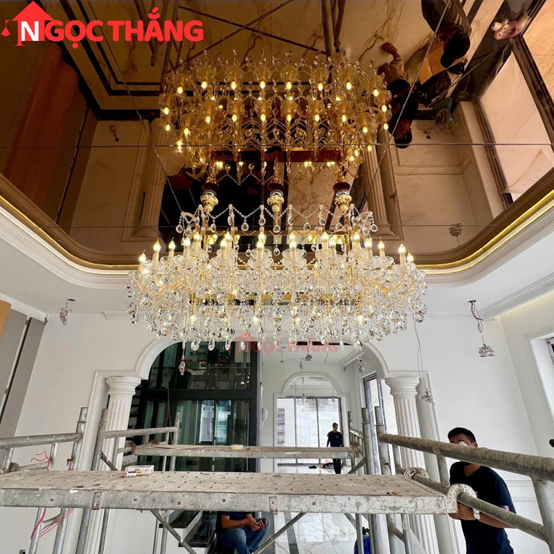 Đèn chùm thả trần cổ điển trang trí phòng khách sảnh khách sạn trong nhà 176W 220V DC5263N44 Ngọc Thắng - Ảnh 3