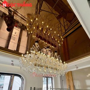 Đèn chùm thả trần cổ điển trang trí phòng khách sảnh khách sạn trong nhà 176W 220V DC5263N44 Ngọc Thắng - Ảnh 4