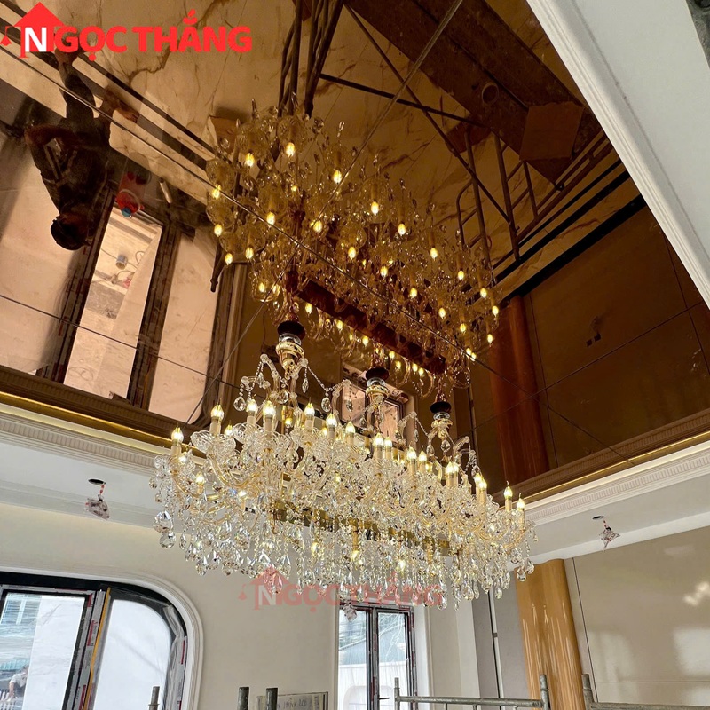Đèn chùm thả trần cổ điển trang trí phòng khách sảnh khách sạn trong nhà 176W 220V DC5263N44 Ngọc Thắng - Ảnh 4