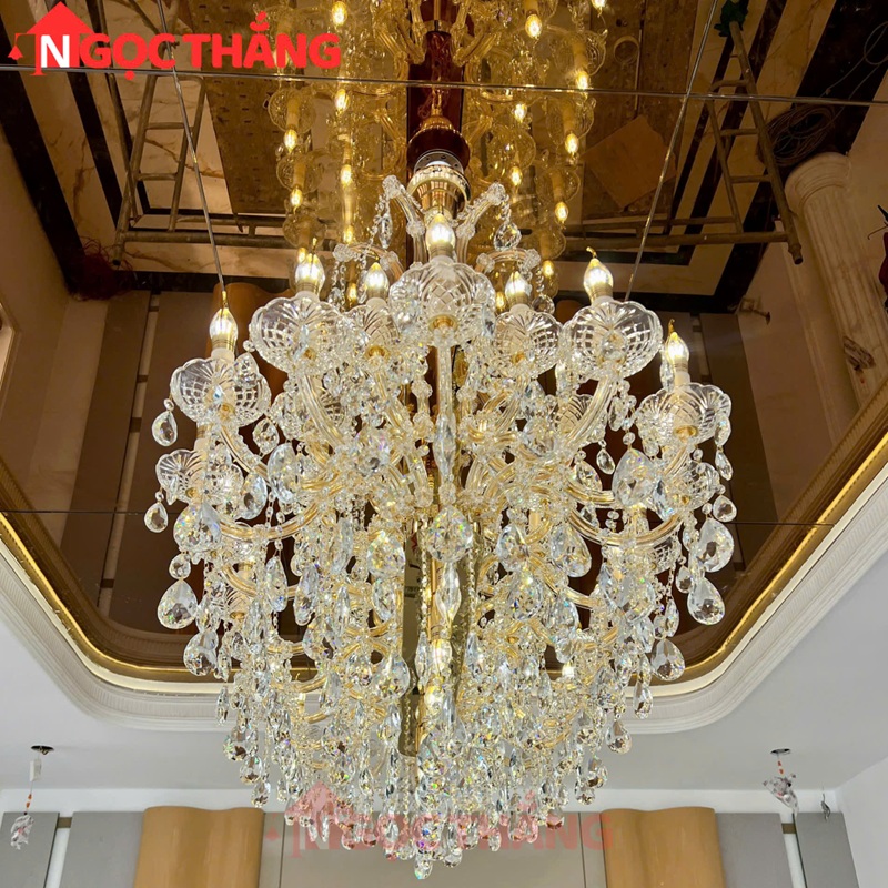 Đèn chùm thả trần cổ điển trang trí phòng khách sảnh khách sạn trong nhà 176W 220V DC5263N44 Ngọc Thắng - Ảnh 5