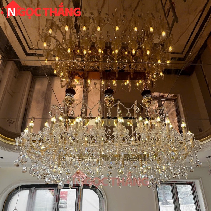 Đèn chùm thả trần cổ điển trang trí phòng khách sảnh khách sạn trong nhà 176W 220V DC5263N44 Ngọc Thắng - Ảnh 7