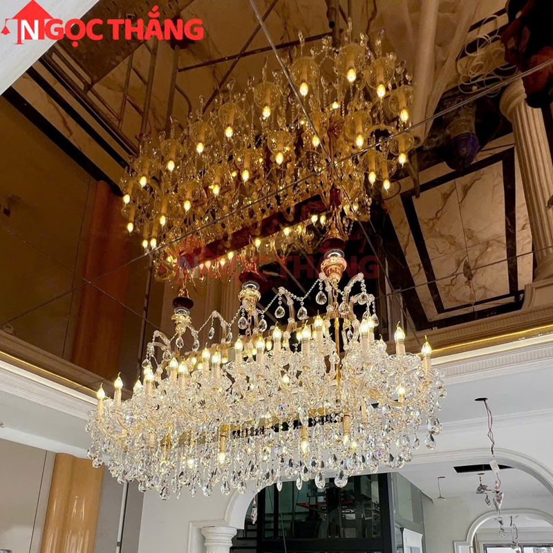 Đèn chùm thả trần cổ điển trang trí phòng khách sảnh khách sạn trong nhà 176W 220V DC5263N44 Ngọc Thắng - Ảnh 6