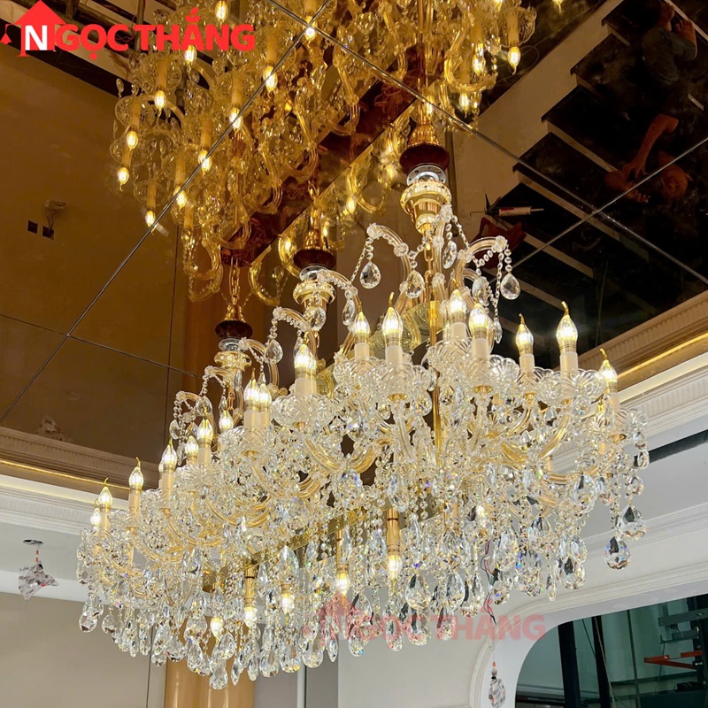 Đèn chùm thả trần cổ điển trang trí phòng khách sảnh khách sạn trong nhà 176W 220V DC5263N44 Ngọc Thắng - Ảnh 8