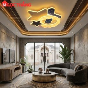 Đèn ốp trần ngôi sao Hàn Quốc trang trí phòng khách phòng ngủ trong nhà 220V MT395 Ngọc Thắng - Ảnh 3