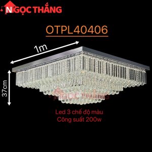 Alternative view of Đèn ốp trần pha lê 100cm cổ điển trang trí phòng khách LED 3 màu 220V OTPL40406V100 Ngọc Thắng