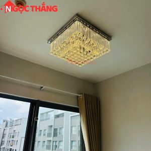 Alternative view of Đèn ốp trần pha lê 60-80-100cm cổ điển trang trí phòng khách LED 3 màu 220V OTPL40406V Ngọc Thắng