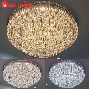 Alternative view of Đèn ốp trần pha lê 100cm cổ điển trang trí phòng khách LED 3 màu 220V OTPL40405T100 Ngọc Thắng