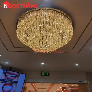 Alternative view of Đèn ốp trần pha lê 60-80-100cm cổ điển trang trí phòng khách LED 3 màu 220V OTPL40405 Ngọc Thắng
