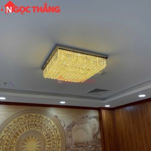 Alternative view of Đèn ốp trần pha lê 80cm cổ điển trang trí phòng khách LED 3 màu 220V OTPL40406V80 Ngọc Thắng