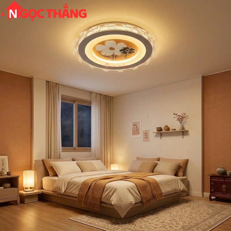 Đèn ốp trần phong cách Hàn Quốc trang trí phòng khách phòng ngủ trong nhà 220V MT9906 Ngọc Thắng
