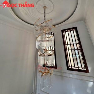 Đèn thả trần pha lê thông tầng 1m8 trang trí phòng khách sảnh khách sạn trong nhà 816W 220V TPL17 Ngọc Thắng - Ảnh 13