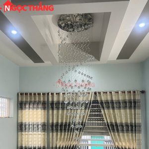 Đèn thả trần pha lê thông tầng 2m trang trí phòng khách sảnh khách sạn trong nhà 60W 220V TPL205 Ngọc Thắng - Ảnh 7