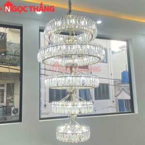Đèn thả trần pha lê thông tầng 2m1 trang trí phòng khách sảnh khách sạn trong nhà 696W 220V TPL2199T5 Ngọc Thắng - Ảnh 10