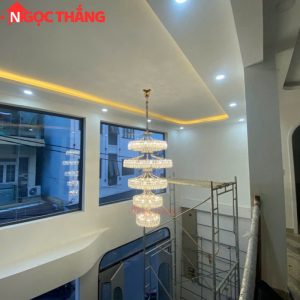 Đèn thả trần pha lê thông tầng 2m1 trang trí phòng khách sảnh khách sạn trong nhà 696W 220V TPL2199T5 Ngọc Thắng - Ảnh 8