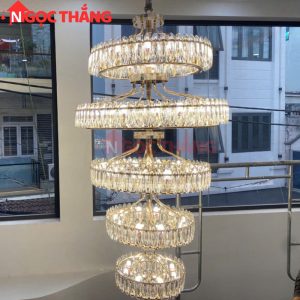 Đèn thả trần pha lê thông tầng 2m1 trang trí phòng khách sảnh khách sạn trong nhà 696W 220V TPL2199T5 Ngọc Thắng - Ảnh 9