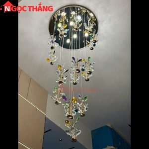Đèn thả trần pha lê thông tầng 2m3 trang trí phòng khách sảnh khách sạn trong nhà 96W 220V TPL039T18 Ngọc Thắng - Ảnh 10